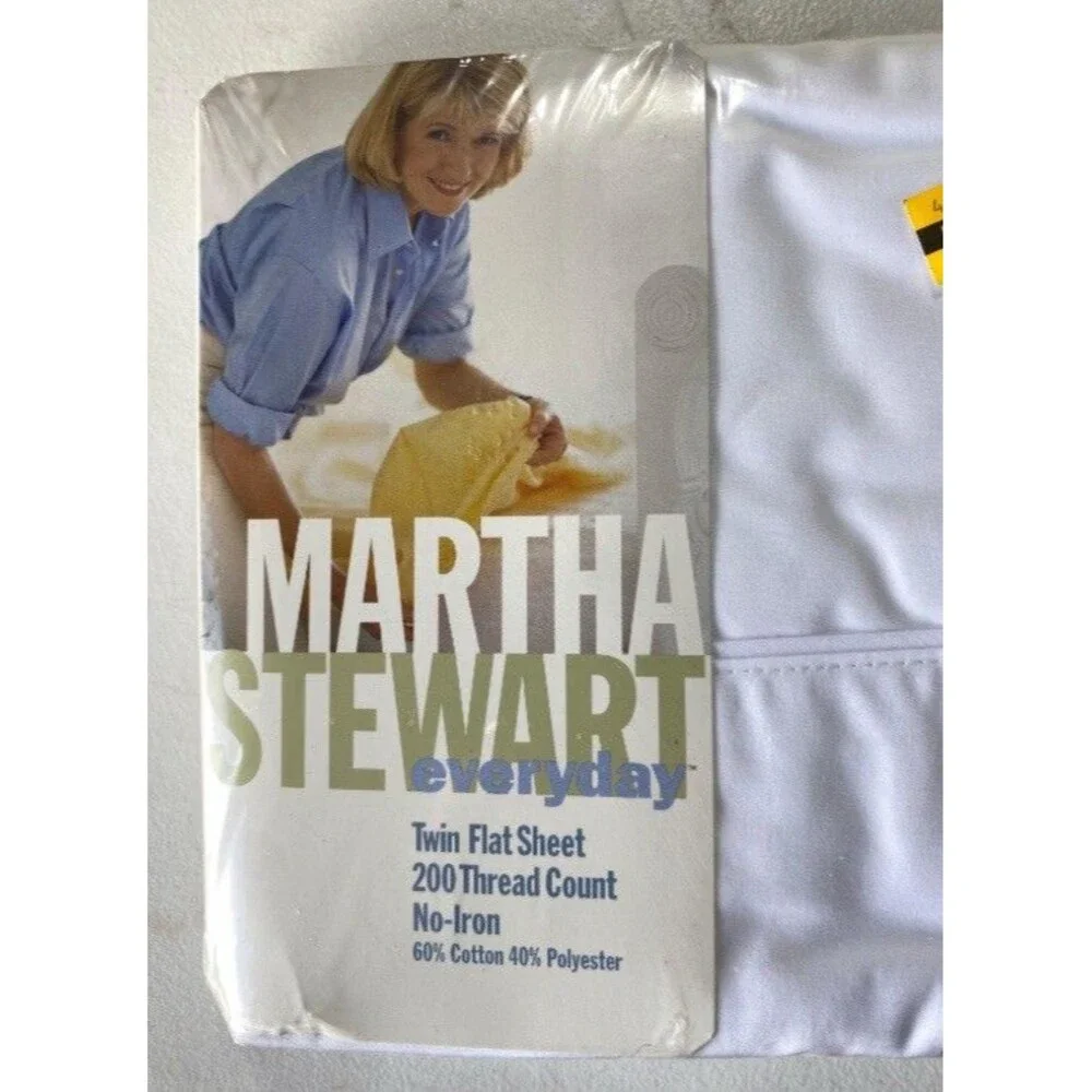 Vintage Martha Stewart Everyday Twin Flat Sheet White 200 TC New USA